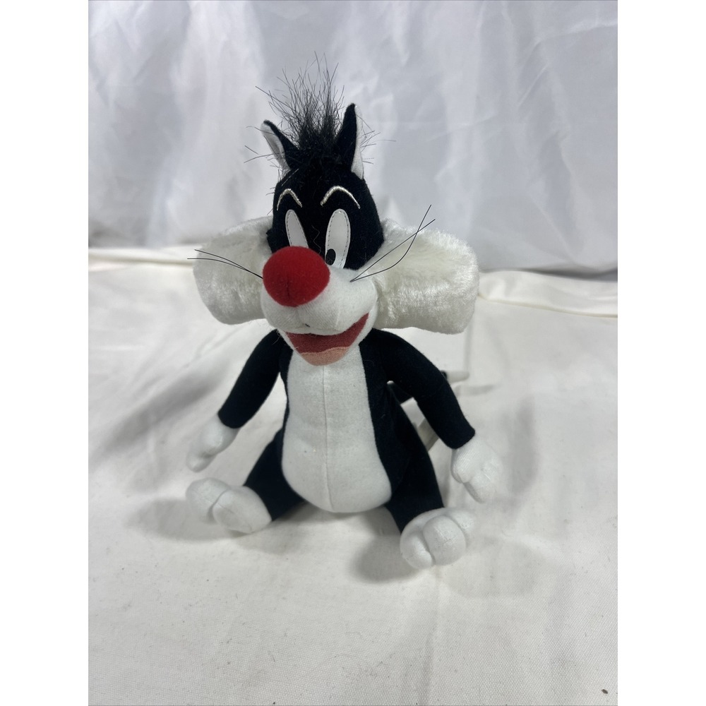 Sylvester Cat Sitting Stuffed Animal 9" VTG 1998 Warner Brothers Looney Tunes